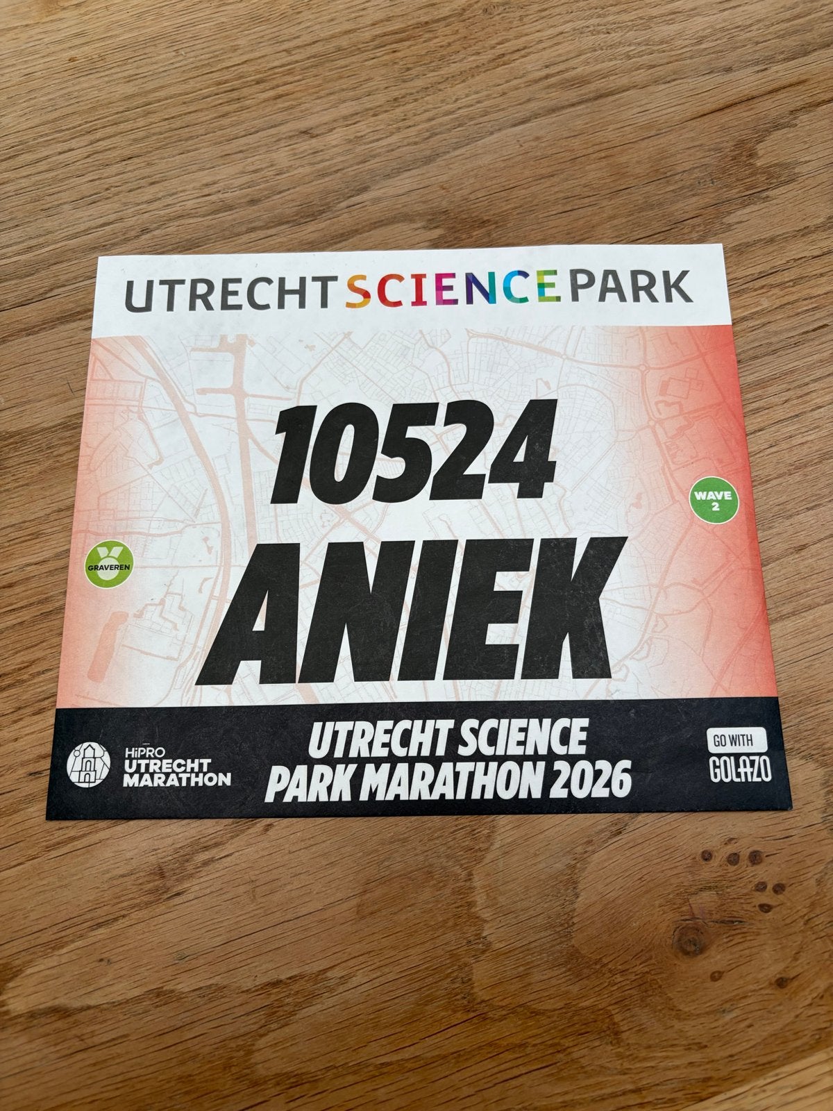 Startnummer marathon Utrecht 31 mei 2026, Eén persoon, Mei