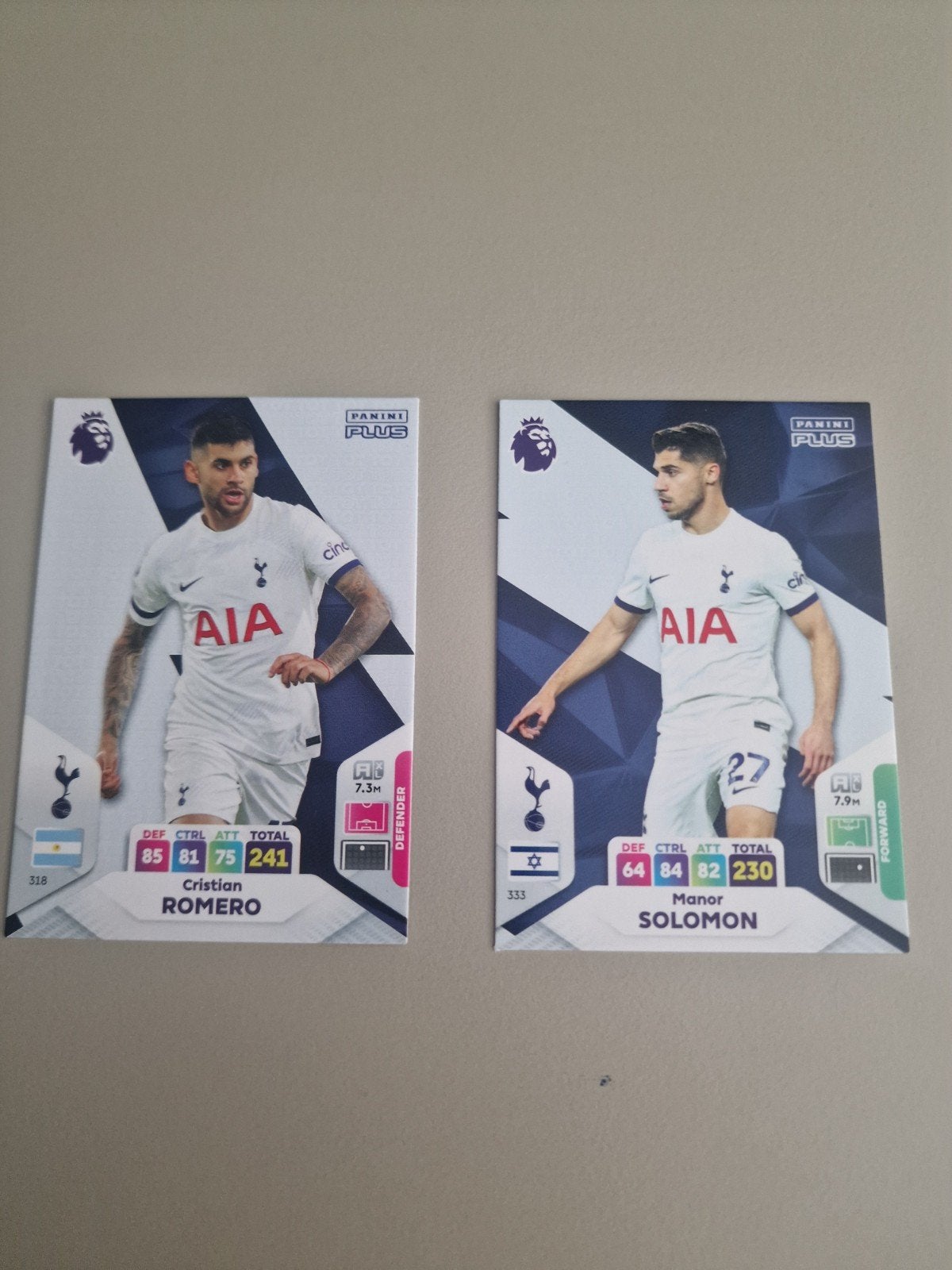 Panini Plus Premier League Kaarten: Romero & Solomon, Ophalen, Zo goed als nieuw, Buitenlandse clubs, Spelerskaart