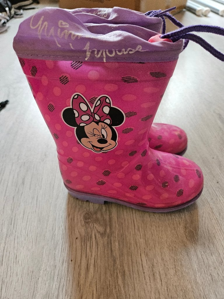 Minnie Mouse meisje regenlaarzen maat 26 in goede staat, Disney, Meisje, Ophalen of Verzenden, Laarzen