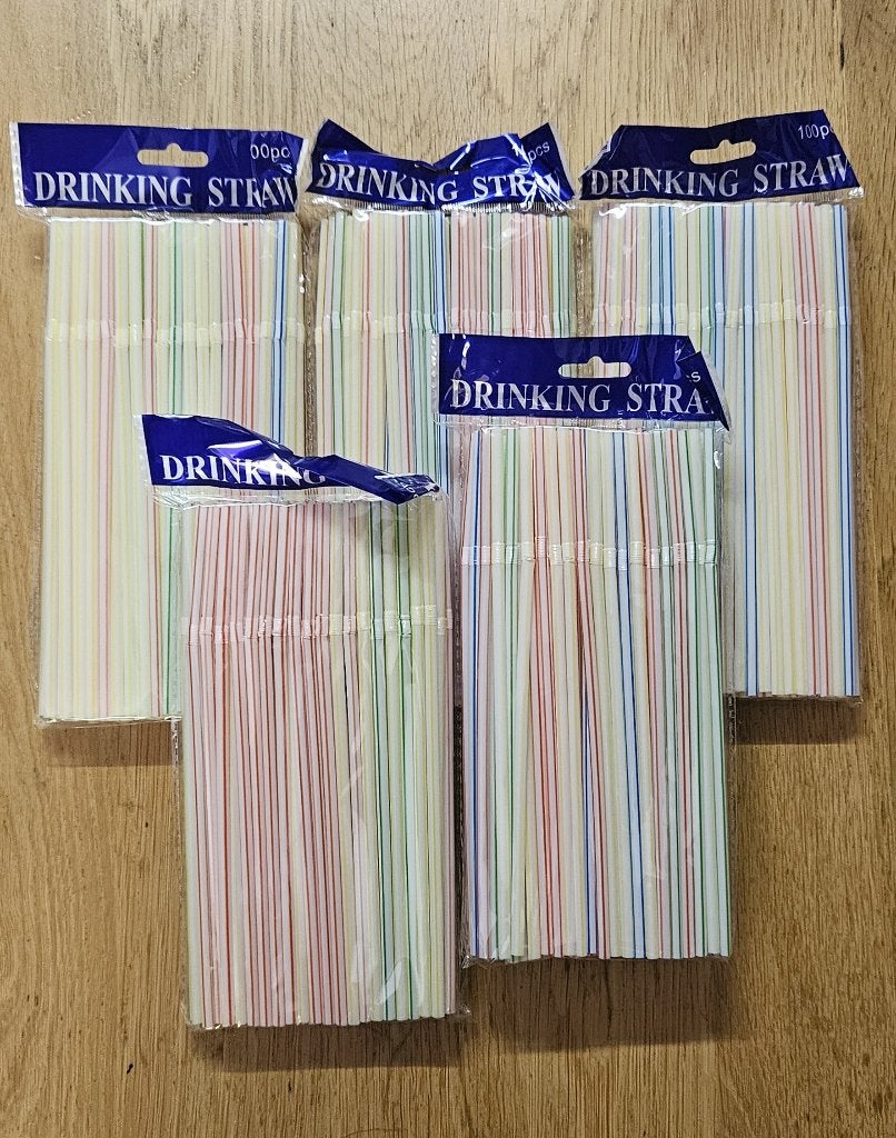 500 Plastic rietjes, buigbaar, meerkleurig, nieuw, Overige typen, Kunststof, Nieuw, Ophalen of Verzenden