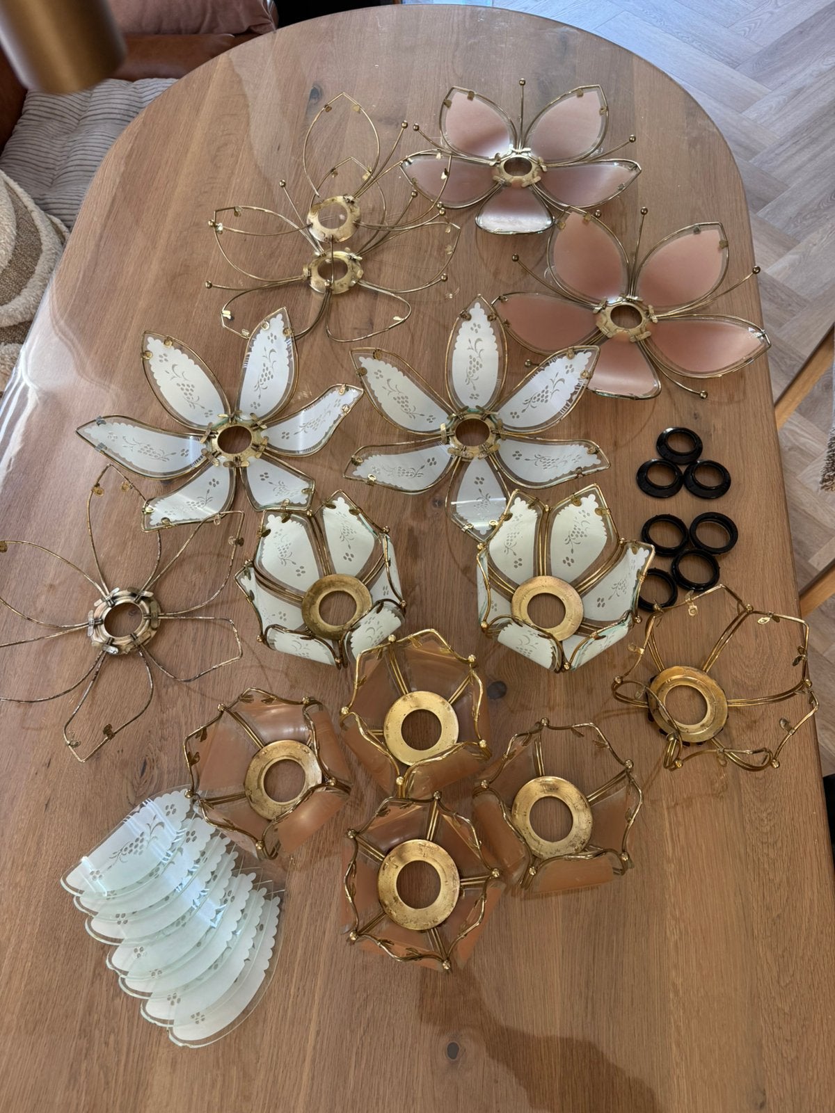 Diverse onderdelen vintage lotus lamp, Ophalen of Verzenden