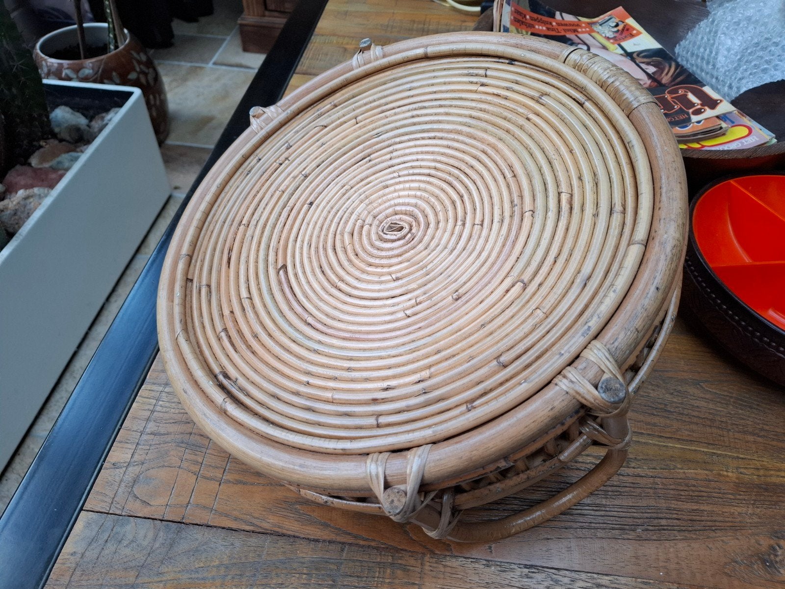 Foto 4 van Pencil reed rattan dienblad
