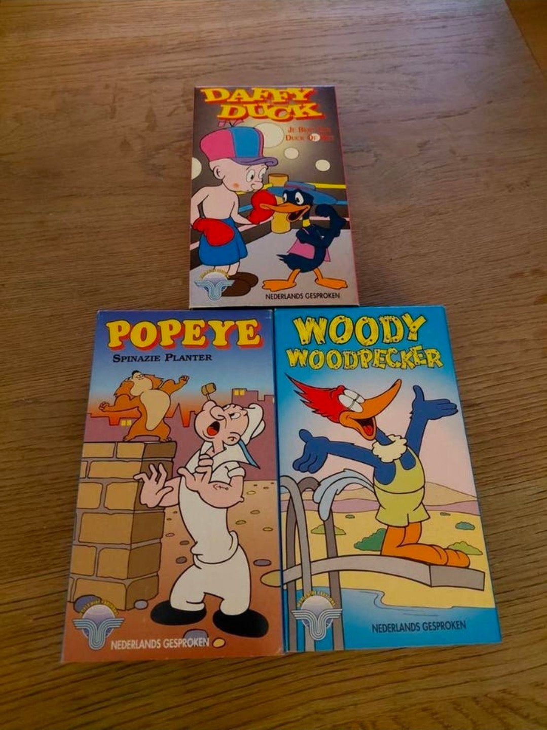 Woody Woodpecker, Daffy Duck en Popeye videobanden., Cd's en Dvd's, VHS | Kinderen en Jeugd, Gebruikt, Tekenfilm, Alle leeftijden