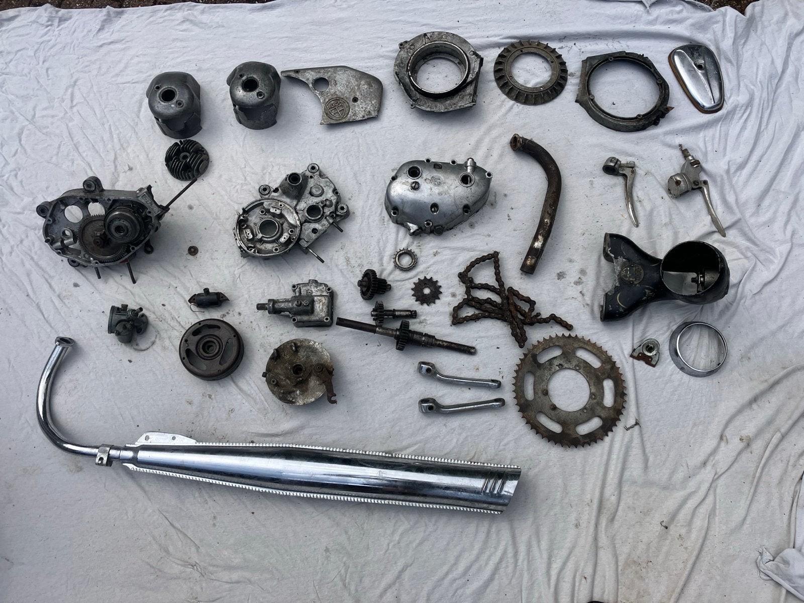 Puch MV50  onderdelen - Uitlaat, motorblok, koplamp, etc., Ophalen, Gebruikt, Blok