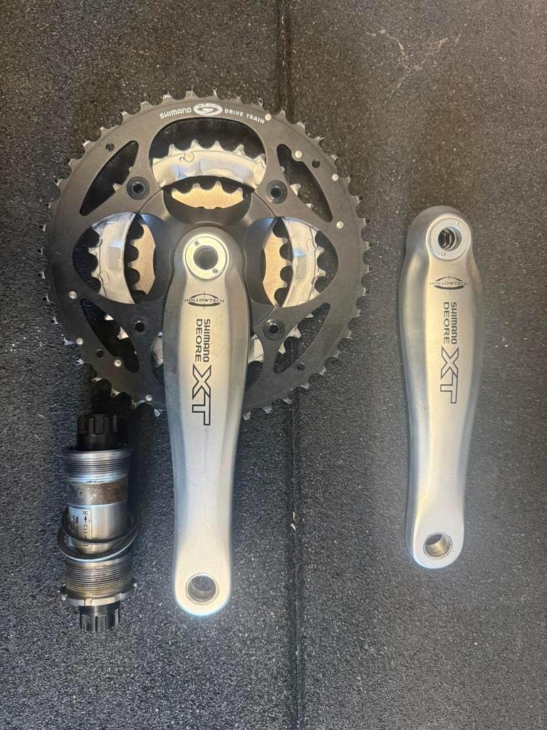 Crankstel Shimano XT 170mm 9 speed, Fietsen en Brommers, Fietsonderdelen, Ophalen of Verzenden, Zo goed als nieuw
