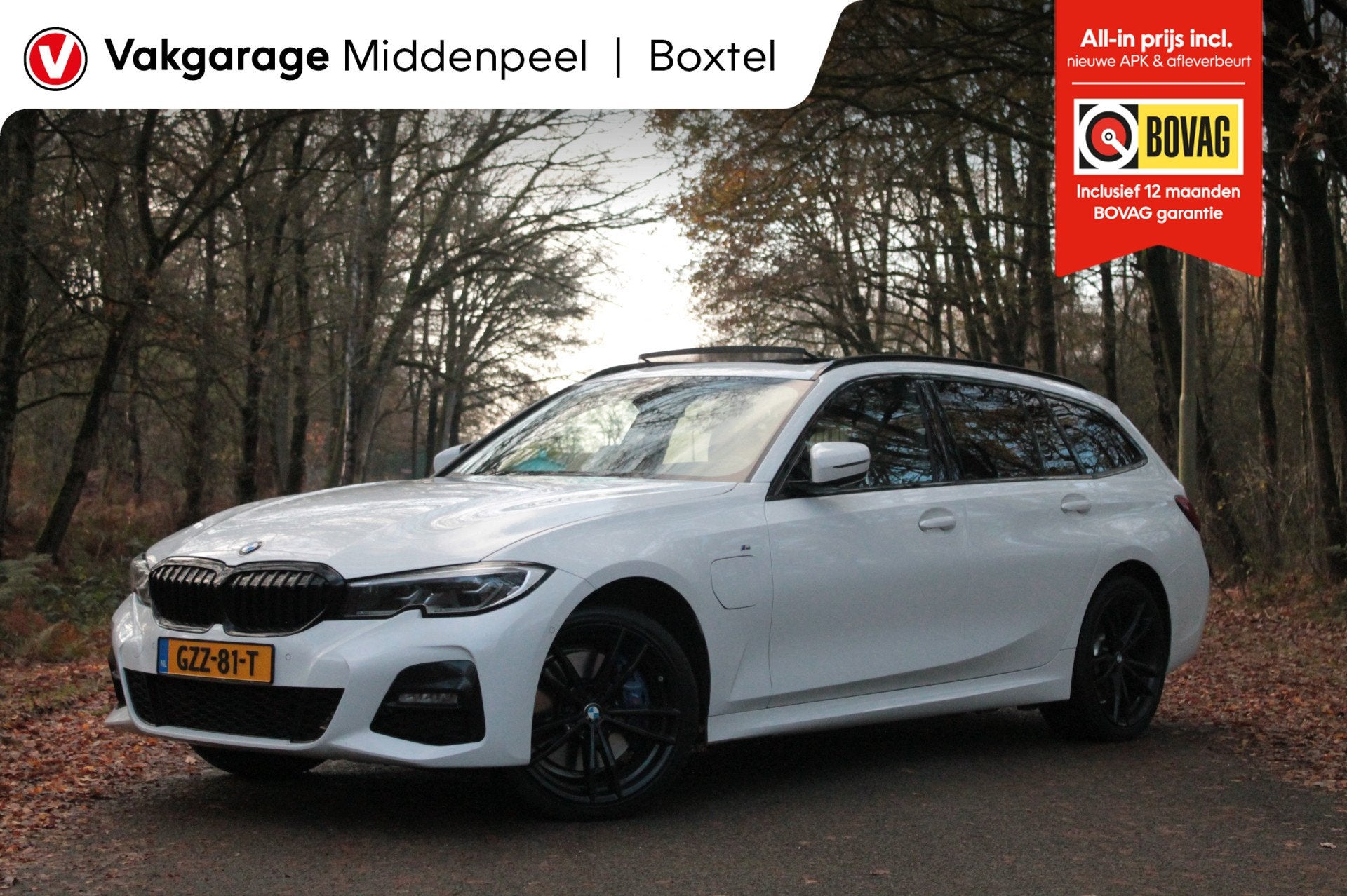 BMW 3-serie 330e xDrive M-sport | Laser | HUD | Pano | Blind, Auto's, Gebruikt, 4 cilinders, Overige brandstoffen, Wit
