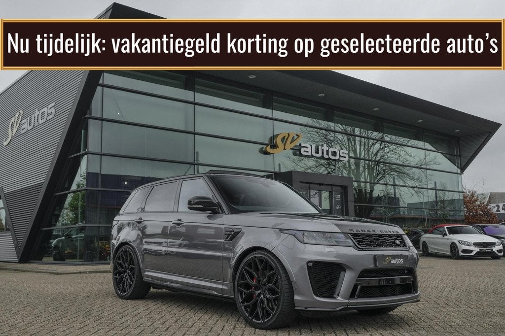 Land Rover Range Rover Sport P575 SVR 575pk Panoramadak *BTW, Auto's, Land Rover, Automaat, Leder, Bedrijf, Vierwielaandrijving