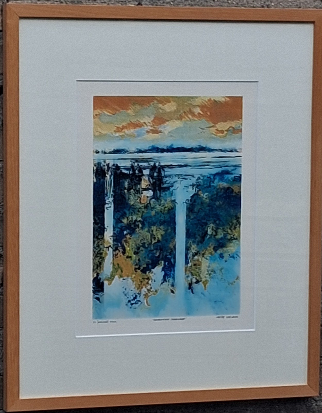 Mattie Schilders (1951),Romantisch landschap.Sign. 53/63 cm, Antiek en Kunst, Kunst | Litho's en Zeefdrukken, Ophalen, Zeefdruk