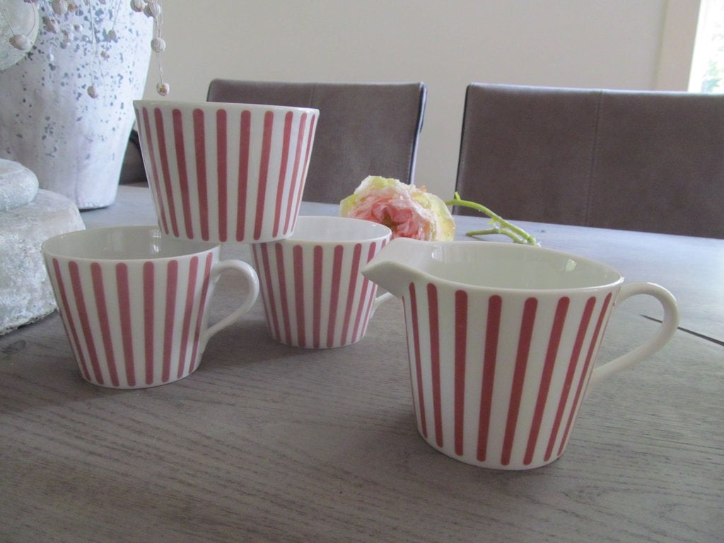 Melitta Zurich 2 Koppen + Melkkannetje + Suikerschaaltje, Overige merken, Keramiek, Overige typen, Ophalen of Verzenden