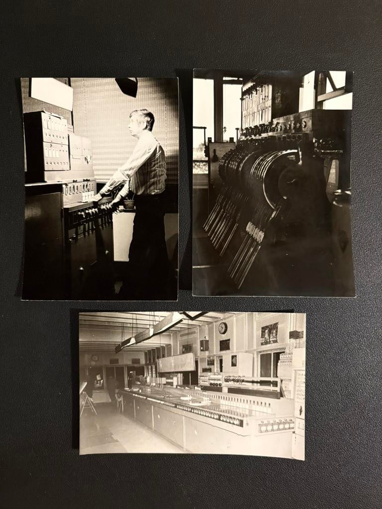 3 originele foto’s interieur blokposten en seinhuizen (1976), Ophalen of Verzenden, Gebruikt, Trein