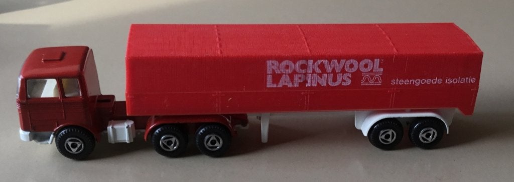EFSI 1:90 Mercedes GESLOTEN OPLEGGER " ROCKWOOL LAPINUS ", Ophalen of Verzenden, Zo goed als nieuw, Bus of Vrachtwagen, Efsi