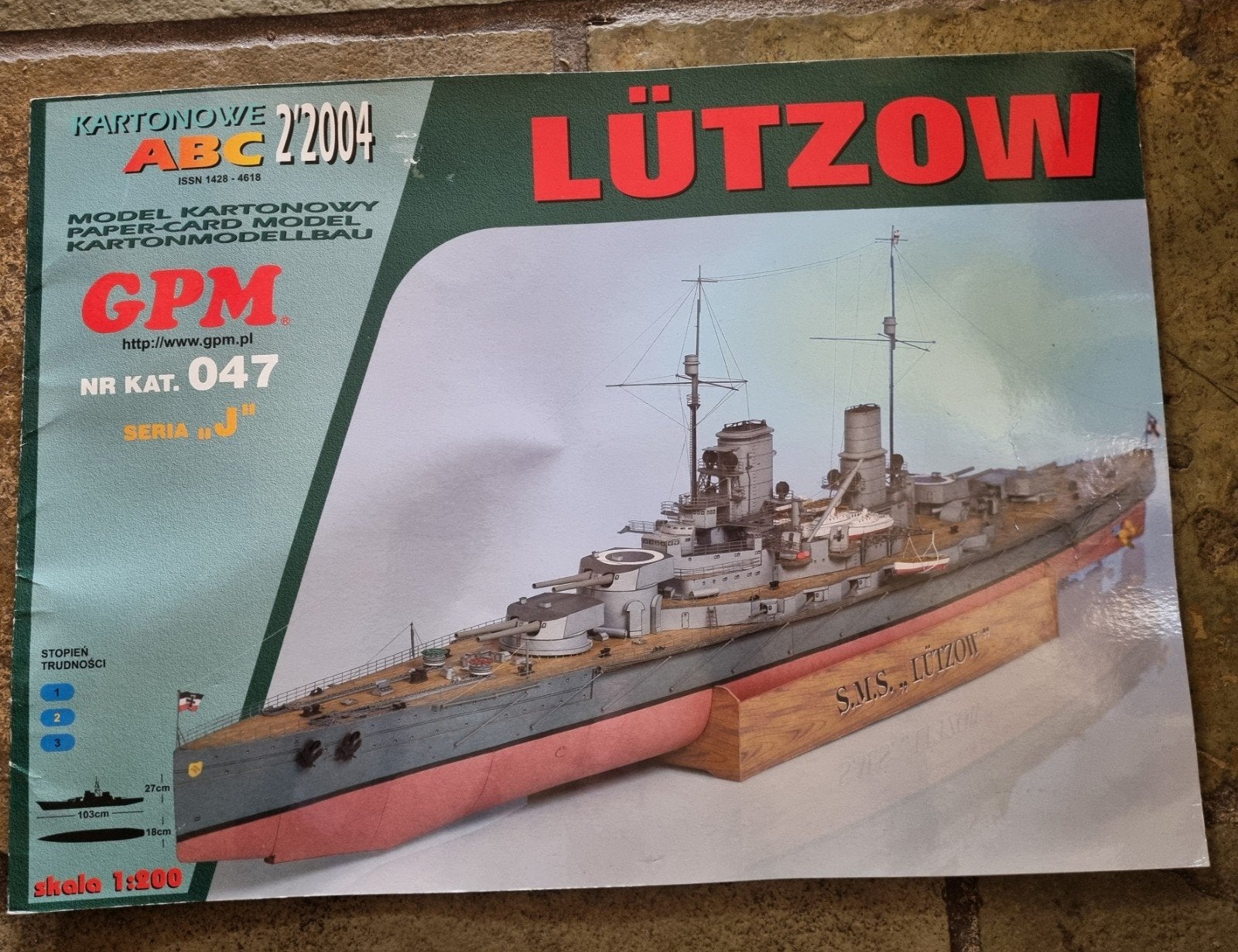 GPM Lützow Slagschip Papieren Modelbouw Schaal 1:200, Ophalen of Verzenden