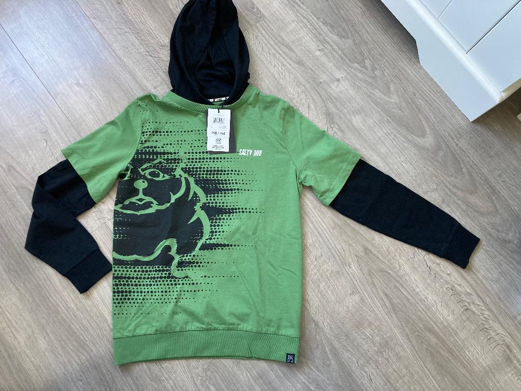 Nieuwe longsleeve Salty Dog maat 158-164 groen -zwart van WE, Nieuw, Bad boys, Ophalen of Verzenden, Shirt of Longsleeve