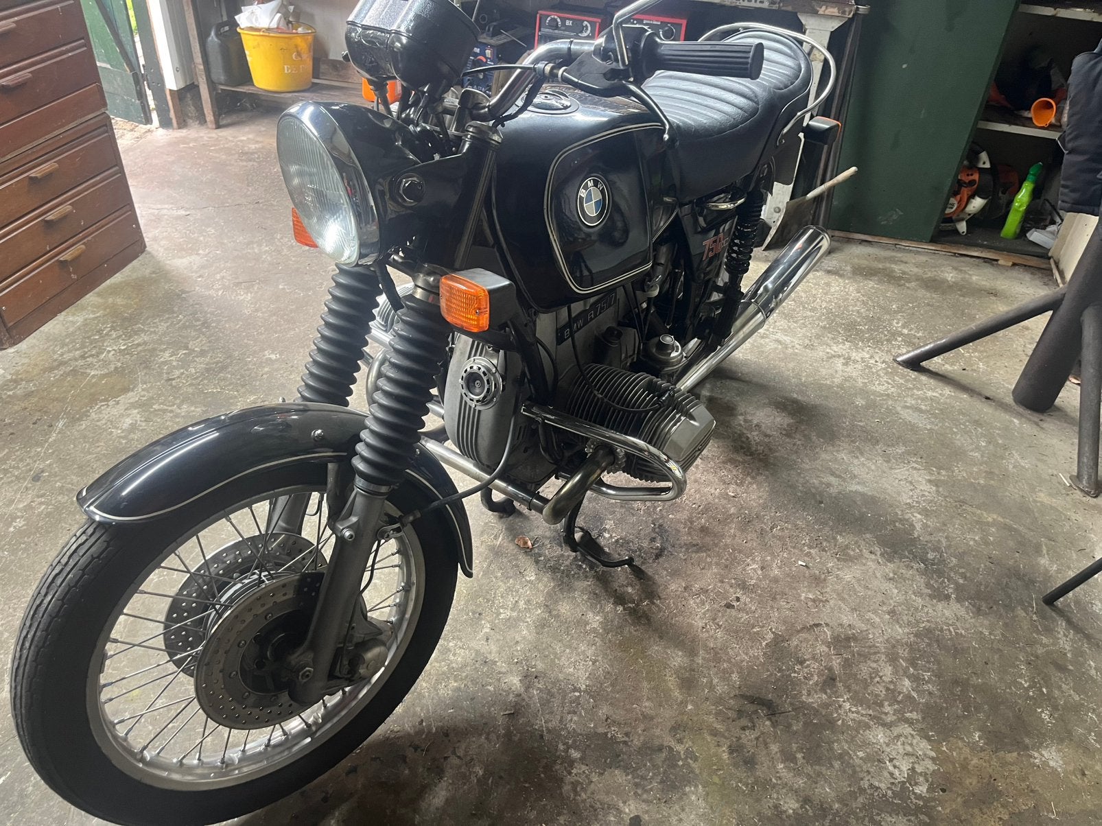 Bmw R75/7 uit 1977, Motoren, Cardan-aandrijving, 2 cilinders, Gebruikt, Meer dan 35 kW