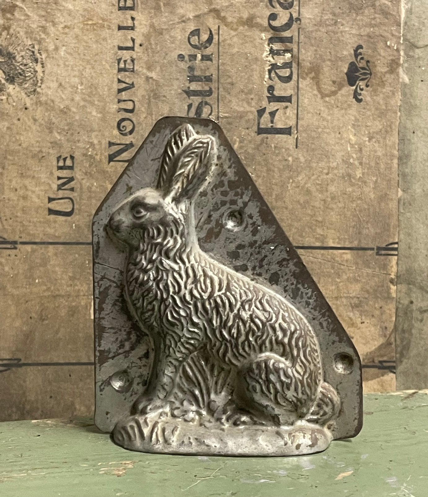 Brocante oude chocoladevorm / chocolademal Haas, Antiek en Kunst, Ophalen of Verzenden
