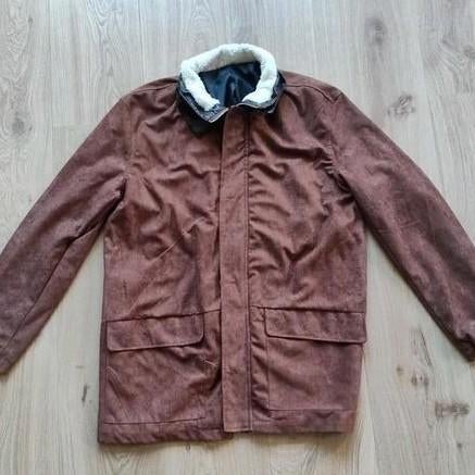 Zomerjas met 2 ritsen, knopen en bontkraag, Kleding | Heren, Ophalen of Verzenden, Zo goed als nieuw, Maat 56/58 (XL), Bruin