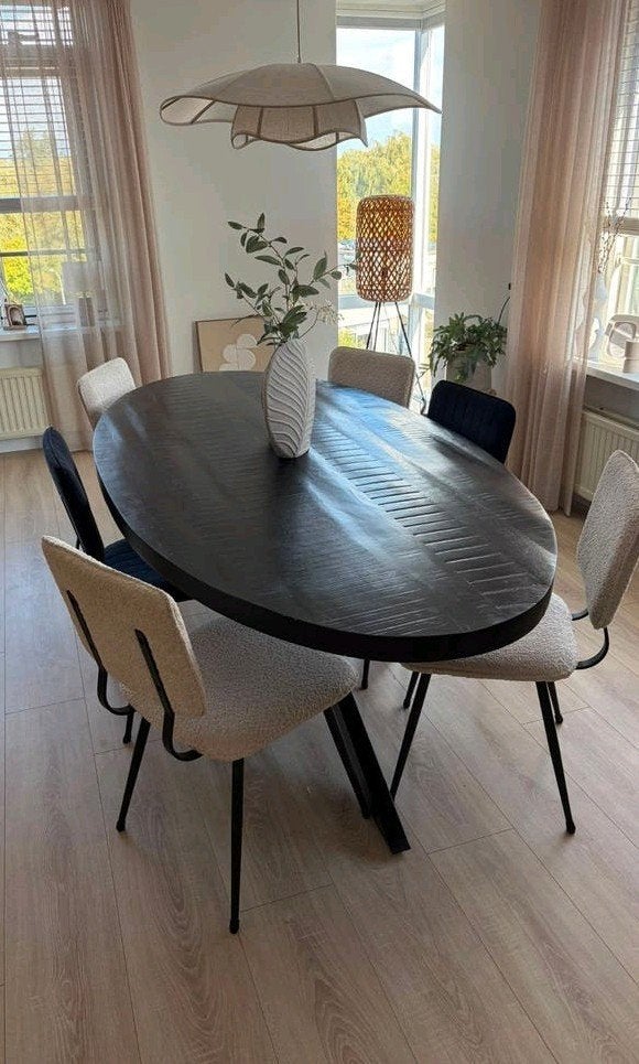 eettafel zwart, Ophalen, 200 cm of meer, 50 tot 100 cm, Zo goed als nieuw