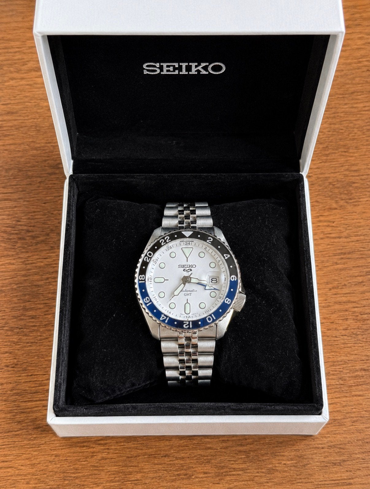 Seiko 5 Sports GMT SSK033K1 Automaat – Zeer nette staat, Ophalen of Verzenden, Staal, Seiko, 1960 of later