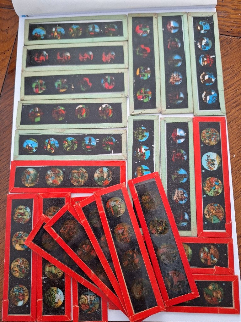 plaatjes voor een toverlantaarn, Antiek en Kunst, Antiek | Speelgoed, Ophalen of Verzenden