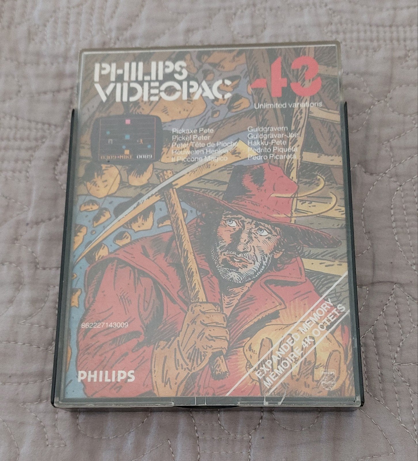 Philips Videopac +43 Pickaxe Pete (1982) - Retro Gaming, Spelcomputers en Games, Gebruikt, 1 speler, Ophalen of Verzenden, Vanaf 3 jaar
