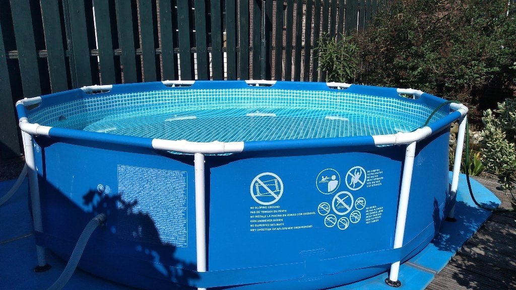 INTEX framebad, rond, 3 meter, Tuin en Terras, Zwembaden, Gebruikt, Opzetzwembad, 80 tot 120 cm, 200 tot 400 cm, 300 cm of meer
