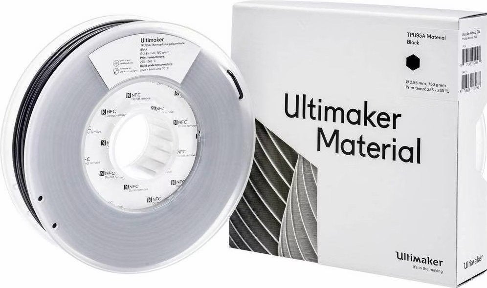 4x Ultimaker TPU 95A zwart 2.85mm 750g – nieuw in verpakking, Ophalen of Verzenden, Nieuw