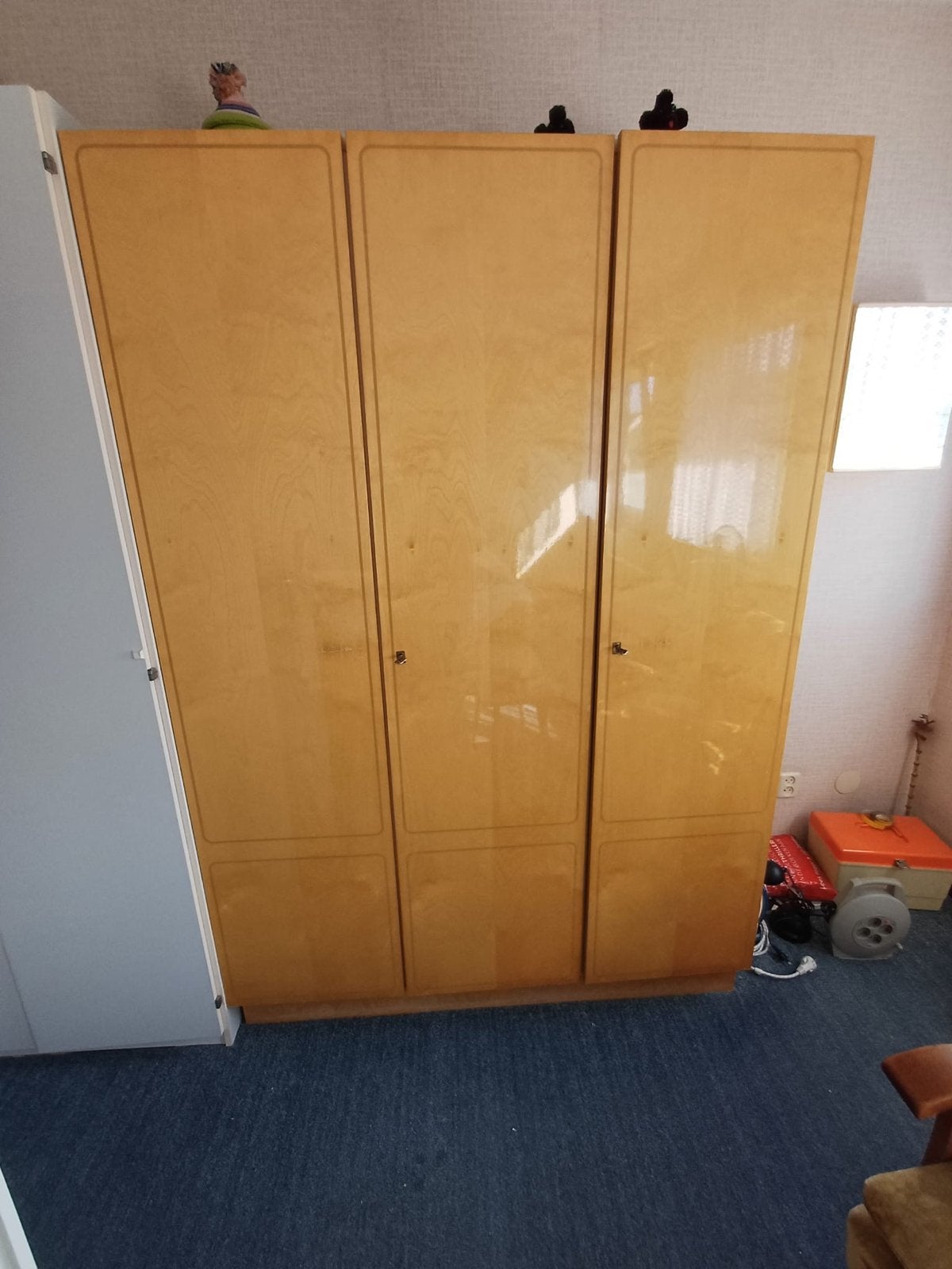 Vintage Mid-Century Hoogglans Kledingkast Jaren 60, Huis en Inrichting, Ophalen, Gebruikt, 100 tot 150 cm, 150 tot 200 cm