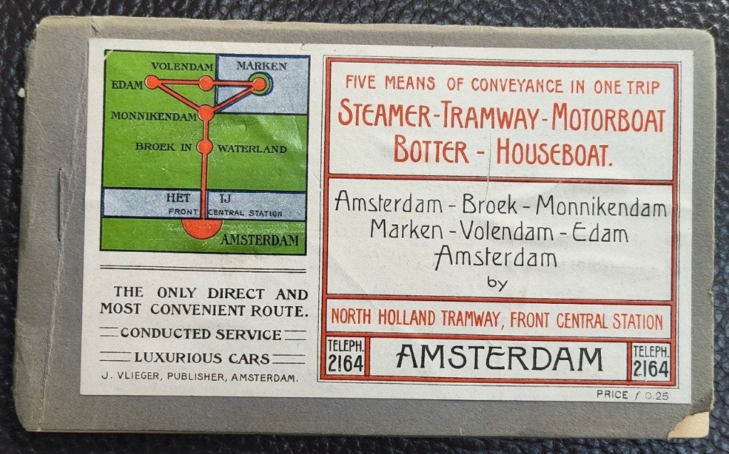 Leporello blauwe tram Edam Volendam, Verzamelen, Verzenden, Voor 1920, Ongelopen, Noord-Holland