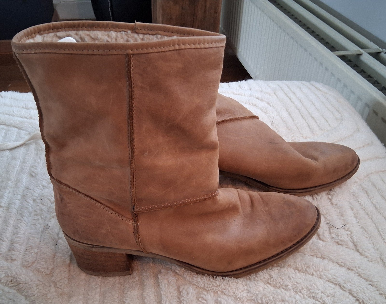 Leren laars 5th avenue mt. 42, Ophalen, Bruin, Lage of Enkellaarzen, 5th Avenue