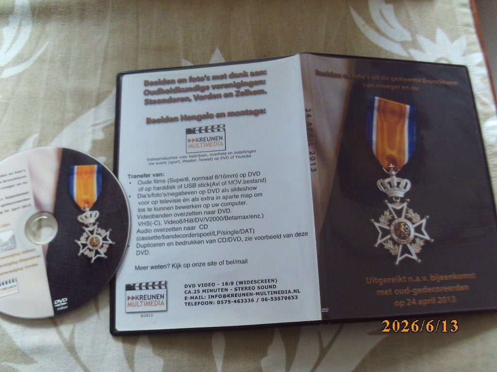 DVD Beeld foto gem Bronckhorst vroeger nu uitreiking 24-4-13, Ophalen of Verzenden, Zo goed als nieuw, Voor 1940, Prent