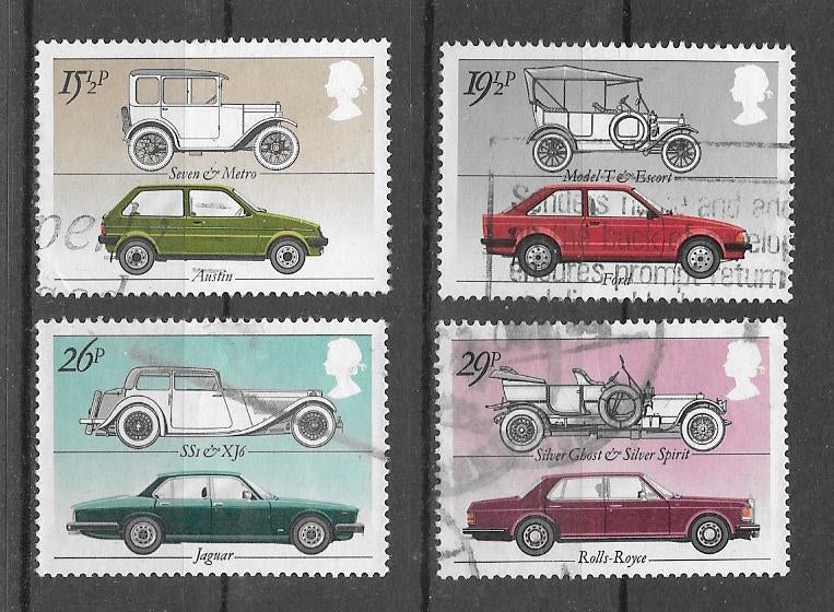 UK 1982  Auto's, Verzenden, Gestempeld