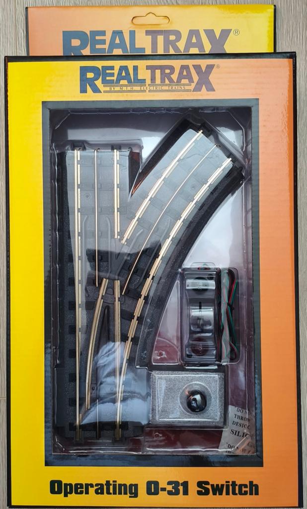 MTH RealTrax O-31 Wissel Rechts - Nieuw in Doos, Overige merken, Wisselstroom, Nieuw, Rails
