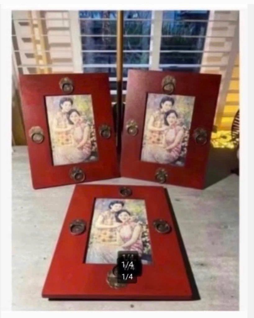 2 x lijst Chinees Ossenbloed rood koper beslag vaste prijs, Ophalen of Verzenden, X, Rood, X