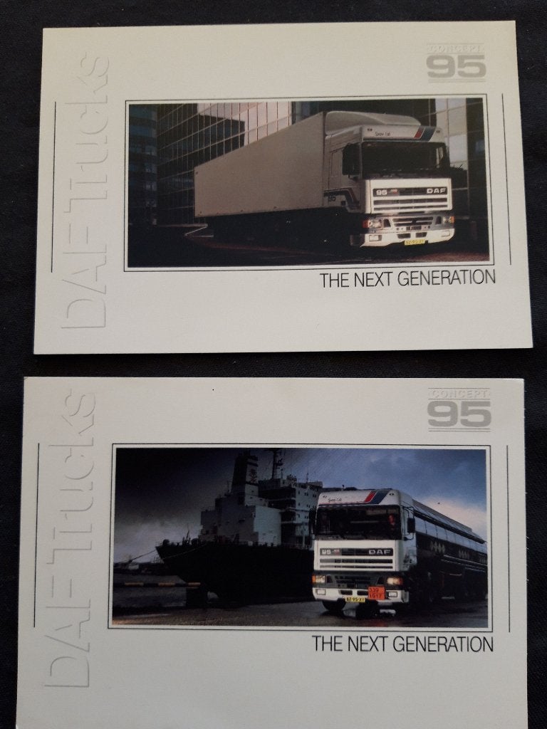 ansichtkaarten DAF 95 Next Generation oplegger en tanker, Verzamelen, Ansichtkaarten | Themakaarten, Ophalen of Verzenden, 1980 tot heden