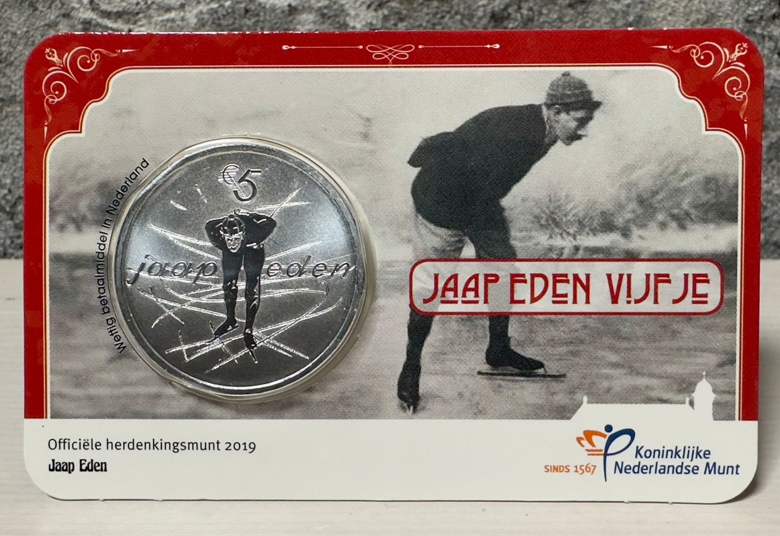 Jaap Eden vijfje UNC coincard, Ophalen of Verzenden, Koningin Beatrix, Euro's