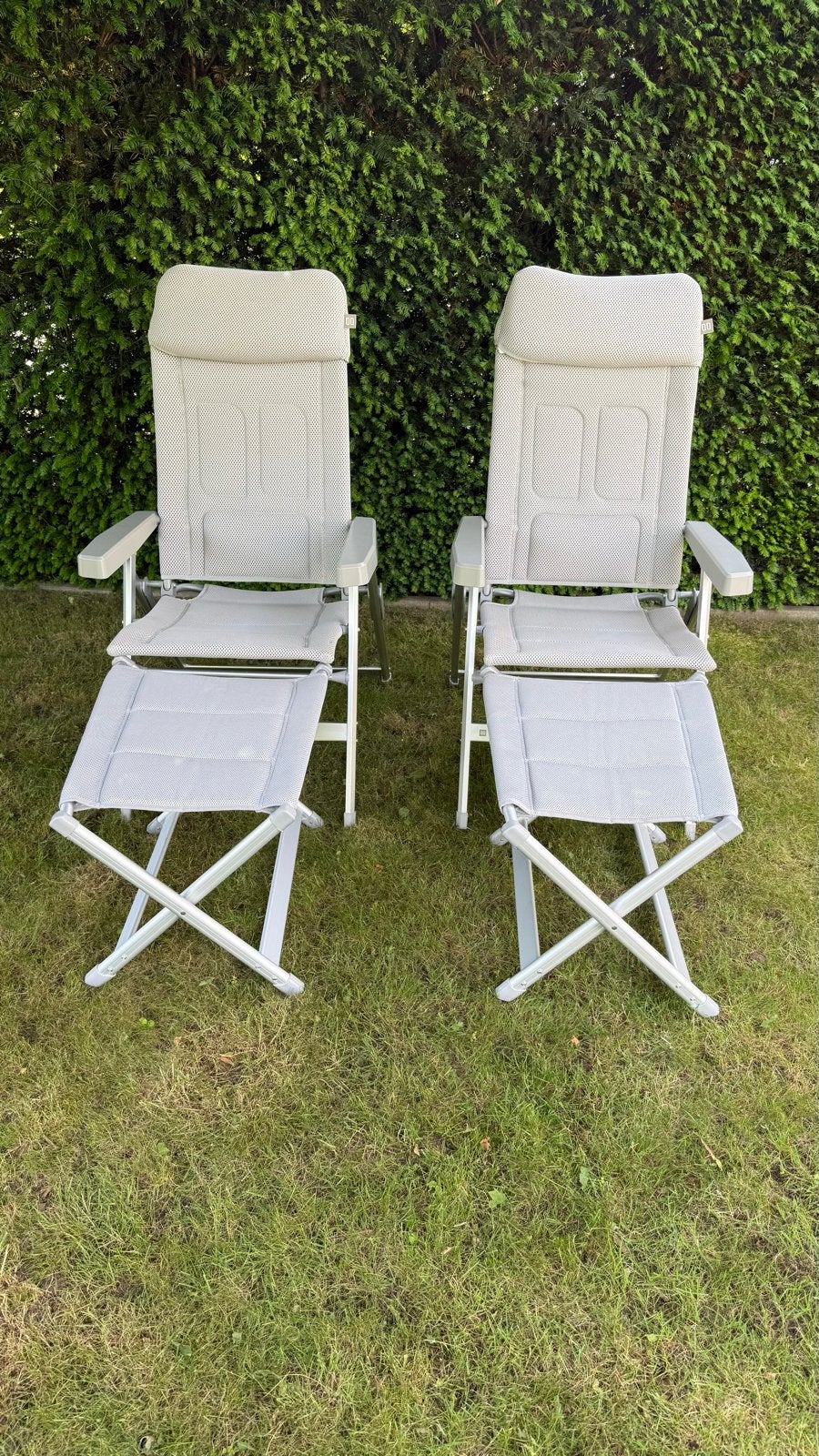 2st. Travellife Lucca Comfort Campingstoelen + voetenbankjes, Ophalen, Zo goed als nieuw, Campingstoel