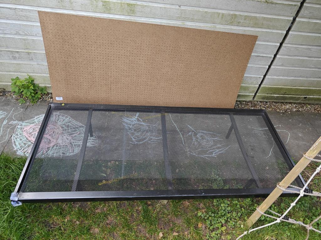 Spiraalbodem 90 x 206 cm, zwart metaal - in prima staat., Huis en Inrichting, Slaapkamer | Matrassen en Bedbodems, Ophalen, Gebruikt