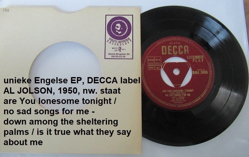 unieke EP uit 1950, AL JOLSON & THE MILLS BROTHERS, Ophalen of Verzenden, Zo goed als nieuw, 7 inch