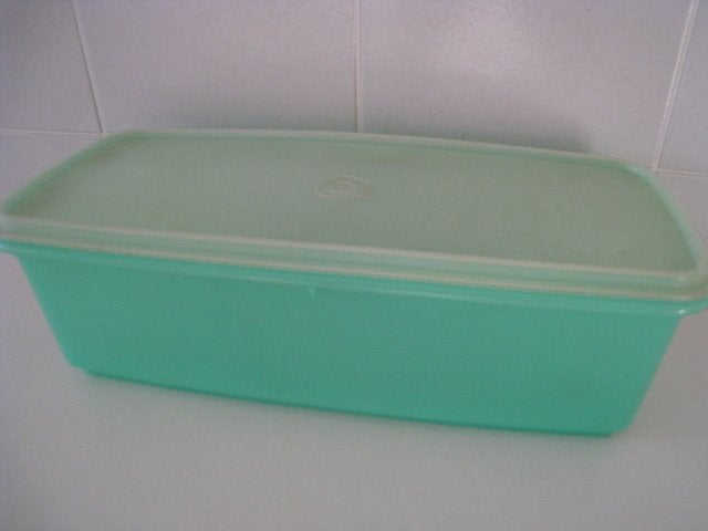 Vintage Tupperware 784-8 cakedoos, vershoudbak, metdruiprek, Ophalen, Gebruikt, Groen, Overige typen