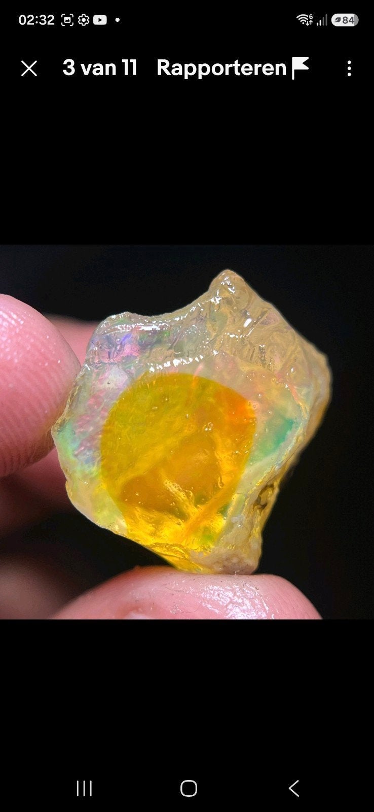 ruwe geelwitte opaal ca 4 gram, Ophalen of Verzenden, Nieuw