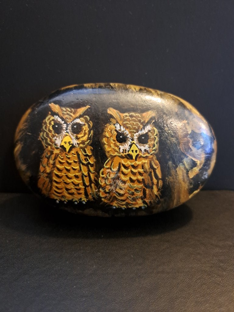 Jennifer Andrew animal studies handbeschilderde steen, Overige typen, Handgemaakt, Minder dan 20 cm, Ophalen of Verzenden
