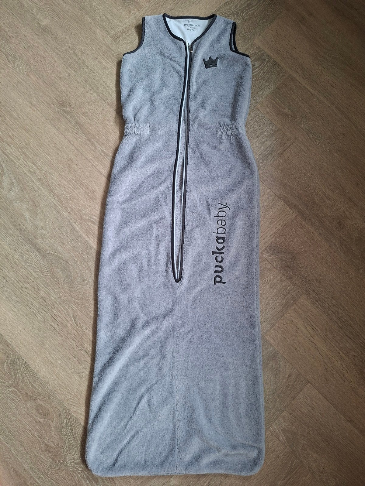 Puckababy slaapzak Bag Kidz 130 cm grijs, In te korten, Puckababy, Ophalen of Verzenden, Zo goed als nieuw