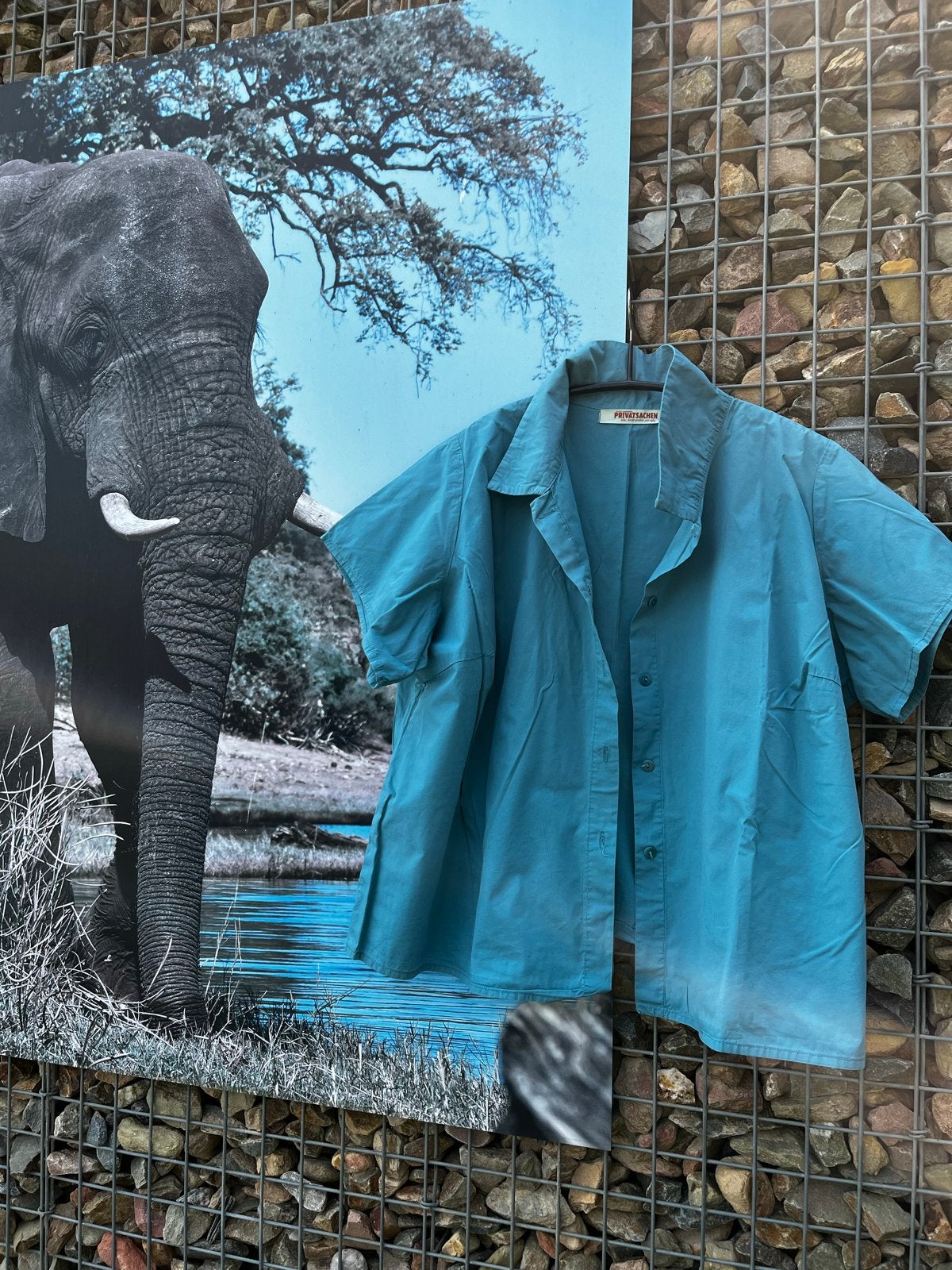 Privatsachen blouse katoen maat 2 - Blauw, Ophalen of Verzenden, Zo goed als nieuw, Maat 42/44 (L), Blauw