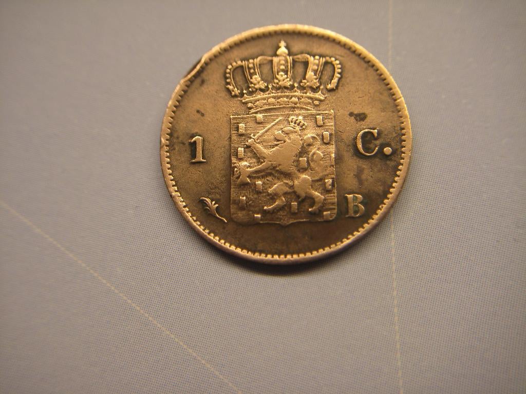 mooie cent  1827  Brussel, Ophalen of Verzenden, Koning Willem I, 1 cent, Losse munt