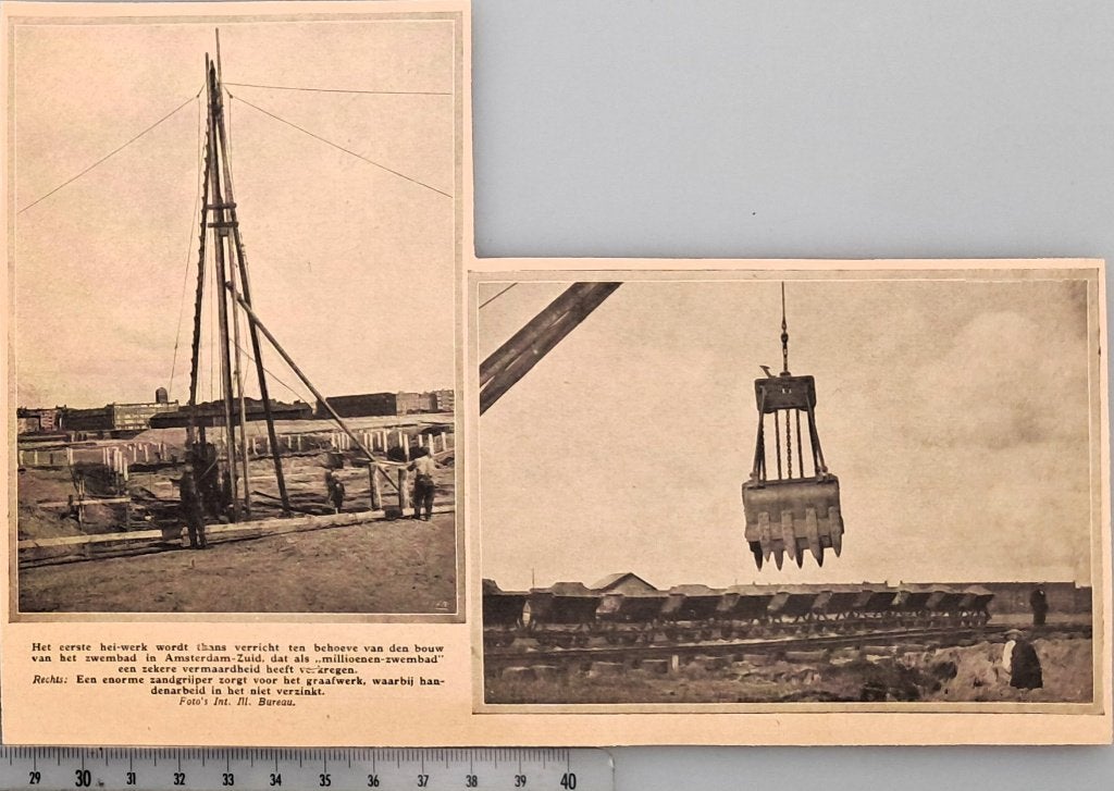 Amsterdam 1931: 2x start bouw zwembad in Amsterdam-Zuid, Verzamelen, Verzenden, Voor 1940, Gebruikt, Overige onderwerpen