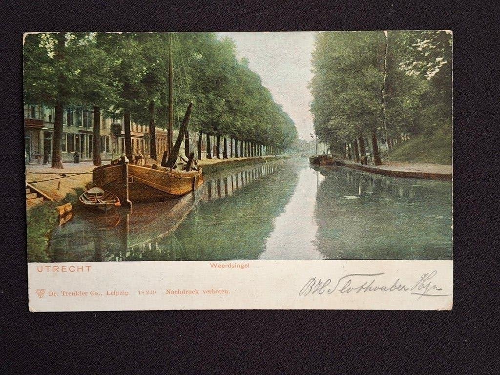 Ansichtkaart Utrecht Waardsingel 1908 Gelopen, Ophalen of Verzenden, Voor 1920, Gelopen, Utrecht
