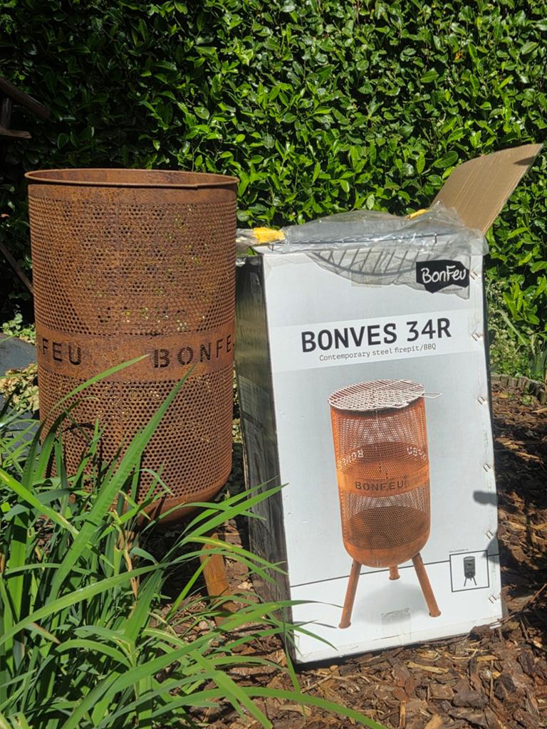 BonFeu BonBiza / BonVes 34R vuurkorf BBQ – roestlook – compl, Tuin en Terras, Ophalen, Nieuw, Vuurton