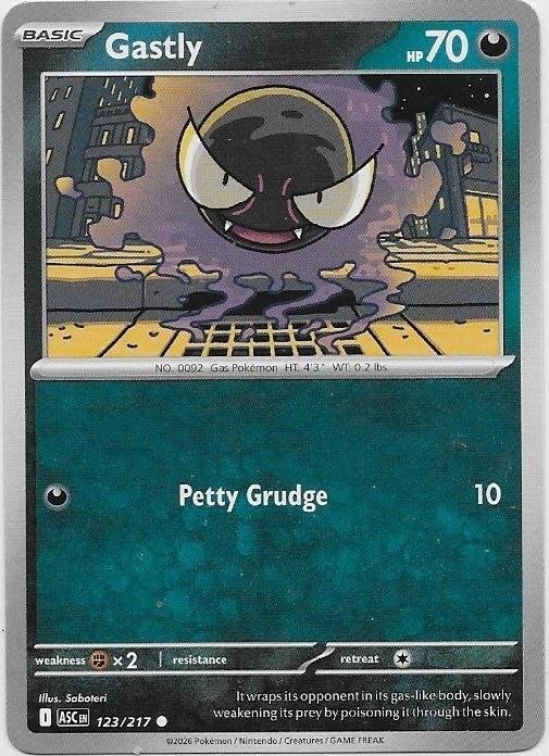 Ascended Heroes,  Gastly [common] 123/217, Verzenden, Nieuw, Losse kaart