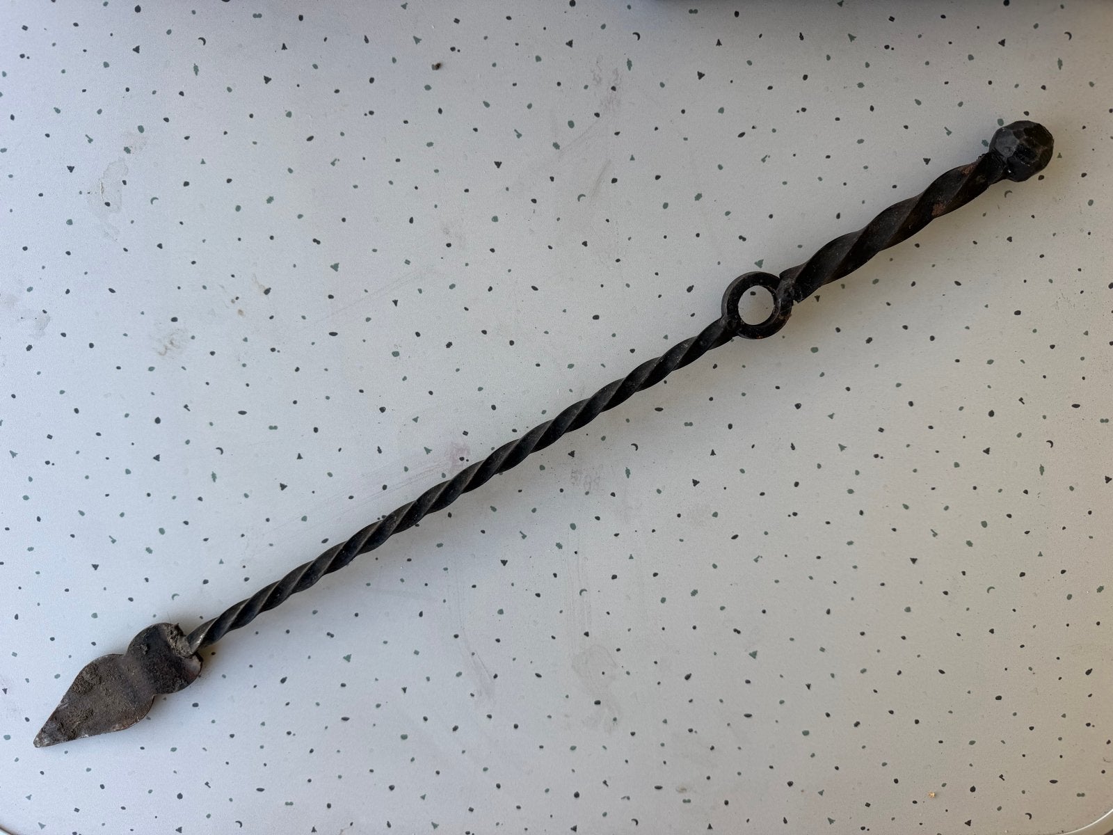 Oud handgesmeed ijzeren object - 55 cm, Ophalen of Verzenden