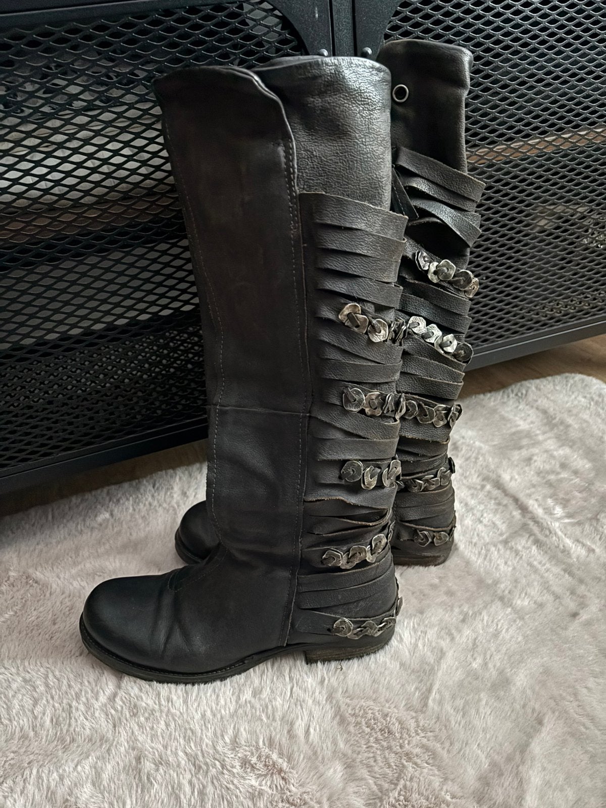 A.S. 98 Airstep laarzen 39 vintage leder, Kleding | Dames, Schoenen, Hoge laarzen, Zwart, Ophalen of Verzenden, Zo goed als nieuw